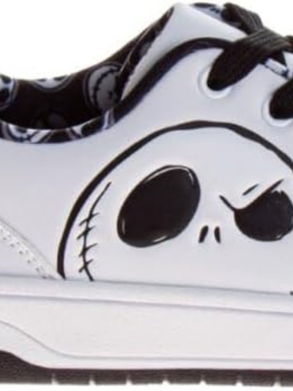 🎃Women's Black/White Winnie Minnie Jack Skellington Stitch Fashion Sneakers - Picture 3 of 4